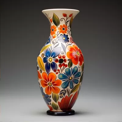 絢麗花卉綻放的藝術(shù)陶瓷，花樣繪制精美，流露濃郁藝術(shù)情趣。