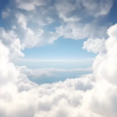 真實感白色正方形云
