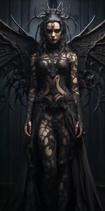 神秘詭異的哥特女魔鬼，令人不安的美麗，蕾絲與恐怖共舞。
