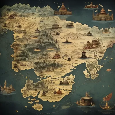 迷離時光，奇異名地，古老地圖勾勒神秘圖景