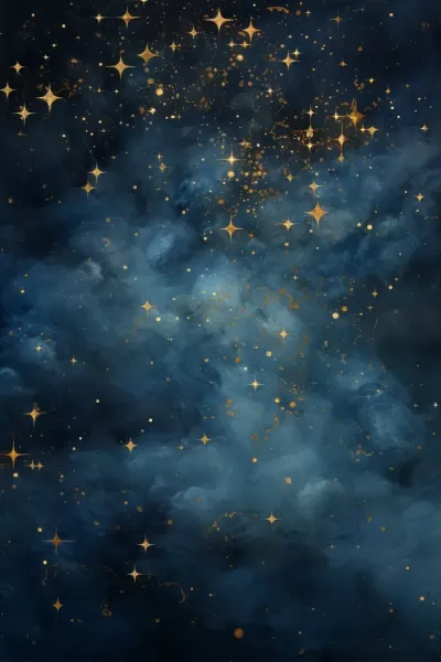 星光閃爍，中世紀夜空重現，高分辨率黃金星輝畫卷