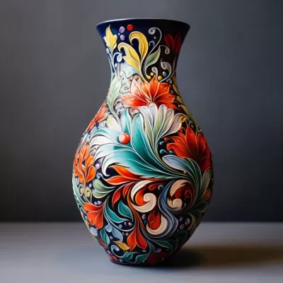 繽紛花卉繪圖的精美陶瓷花瓶，展現(xiàn)濃郁藝術(shù)風(fēng)格