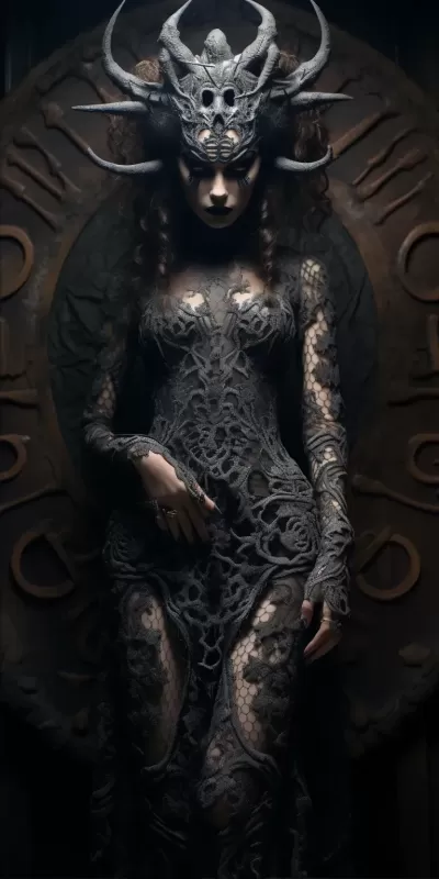 神秘詭異的哥特女魔鬼，令人不安的美麗，蕾絲與恐怖共舞。