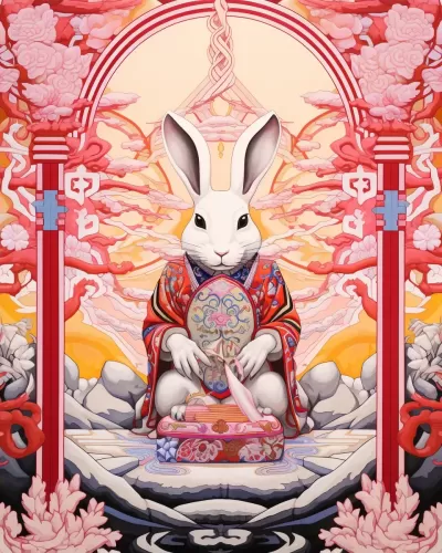 兔俠武俠 - 華麗的兔子主題動漫插圖