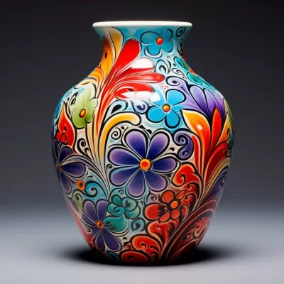繽紛花卉繪圖的精美陶瓷花瓶，展現(xiàn)濃郁藝術(shù)風(fēng)格