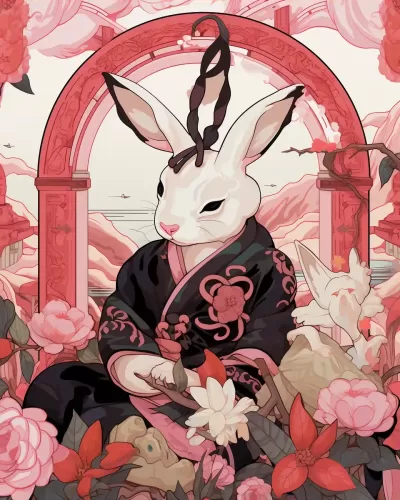 兔俠武俠 - 華麗的兔子主題動漫插圖