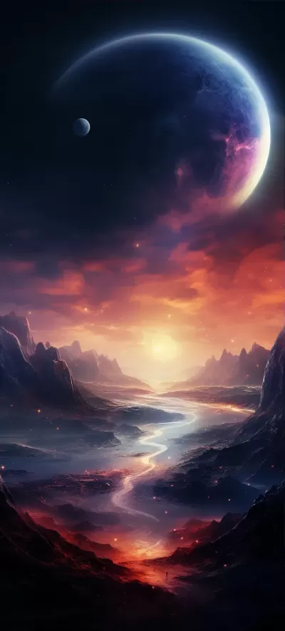 星球奇景，天空星云，山頂生靈。