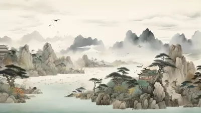 北方山水：齊白石筆下云樹飛禽，如夢似幻的建筑景觀