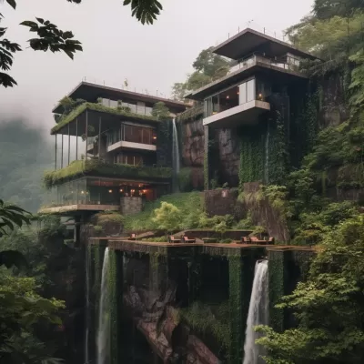 云端瀑布，蔥蘢山居：在300米高的山上，打造現代山林民宿