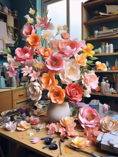 獨具花藝魅力，紙花工作坊盛放的花海