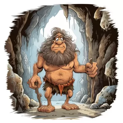洞穴人 Sergio Aragones 風(fēng)格全裸卡通畫
