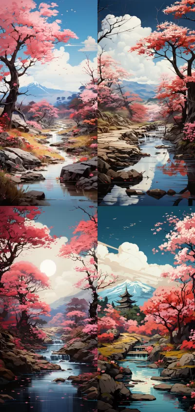 染滿櫻花的幻境：宮崎駿動(dòng)畫(huà)風(fēng)的櫻花園
