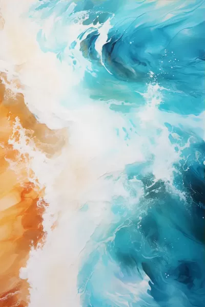 俯瞰抽象海洋與沙灘：天地之間的絕美交織