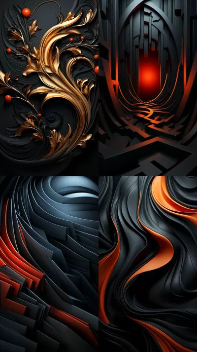 現(xiàn)代風(fēng)格黑色背景封面，3D超高清，帶你進(jìn)入絢麗世界