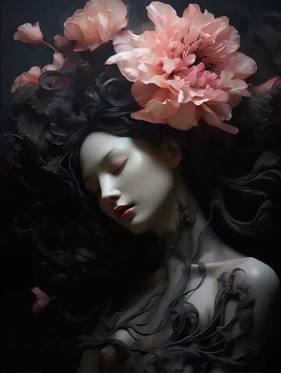 黑花盡顯華章，典雅現(xiàn)代明信片設(shè)計(jì)