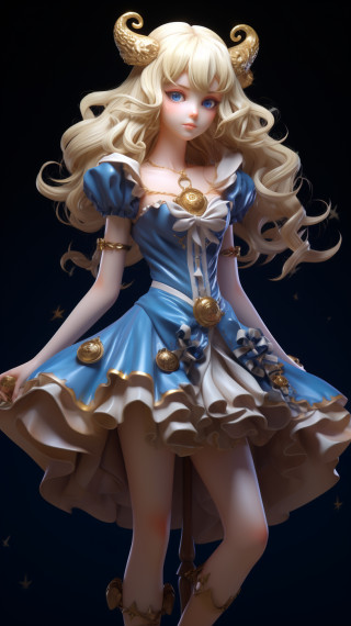 一個戴著水手服的3D動漫女孩
