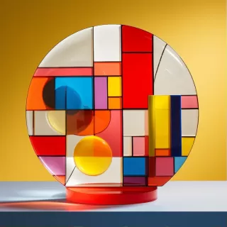 几何设计之美：Auguste Herbin、Mondrian与Henry Moore的超现实摄影作品，色彩明亮夺目