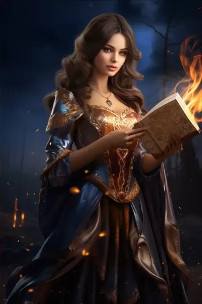 一位年輕的女性身著魔法學(xué)院風(fēng)格的服飾