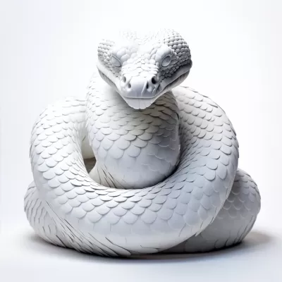 白色純背景，惟一物象，盡在經典之蛇