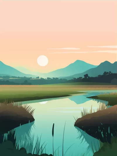 一幅簡(jiǎn)約設(shè)計(jì)的風(fēng)景圖
