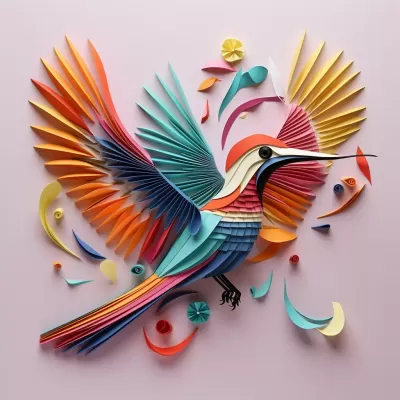 五彩斑斕的鳥兒：厚實線條的折紙藝術