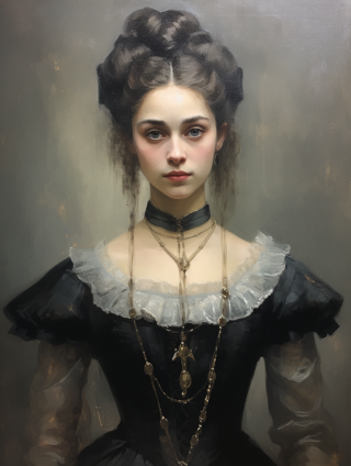 维多利亚时代女士的幽灵肖像