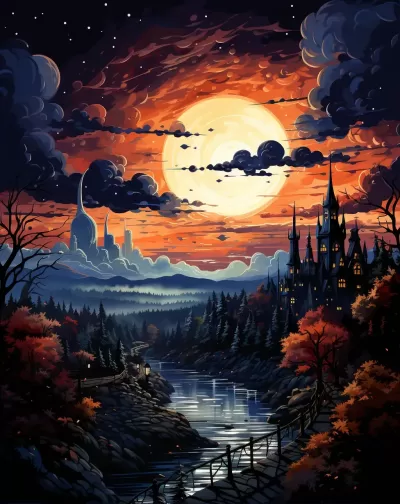 皮克斯卡通風格的動畫描繪充滿活力的夜晚天空