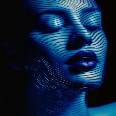 幻覺中的女子：模糊線條與光影的交織