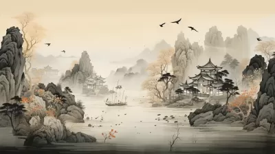 北方山水：齊白石筆下云樹飛禽，如夢似幻的建筑景觀