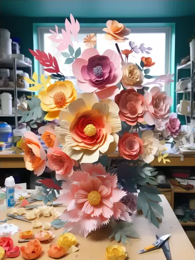 獨具花藝魅力，紙花工作坊盛放的花海