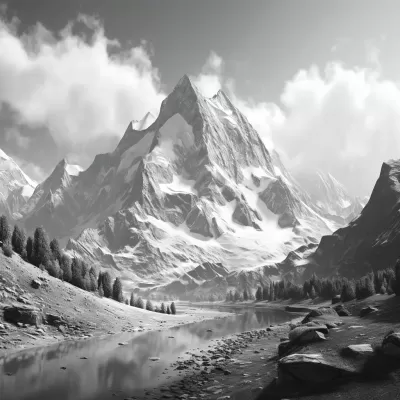 黑白4K，如真山水畫