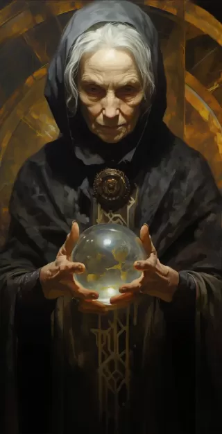《魔法世界之老妪：黑暗青铜与金的复古风格》——乔治·斯特凡内斯库、拉文克洛斯、杰奇克·马尔琴斯基，镜像领域的真实描绘