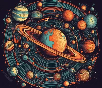 宇宙行星館：絢麗明亮、逼真細膩的色彩與陰影。