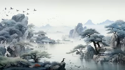北方山水：齊白石筆下云樹飛禽，如夢似幻的建筑景觀