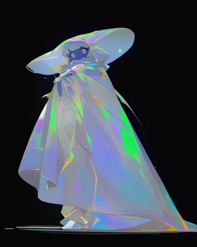 夢幻懸浮雨衣舞動，2D與3D結合的超近距離特寫，POP MART盲盒限定版