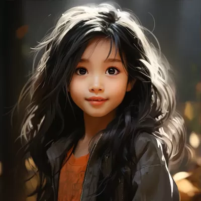 可愛亞洲女孩，簡單細節