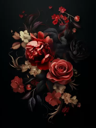 黑花盡顯華章，典雅現(xiàn)代明信片設(shè)計(jì)