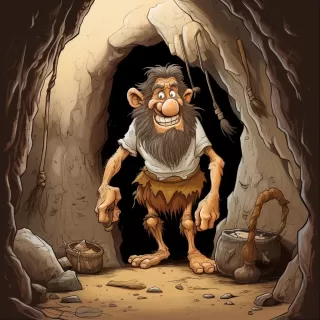洞穴人 Sergio Aragones 風(fēng)格全裸卡通畫