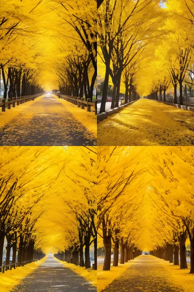 一個秋天的銀杏大道