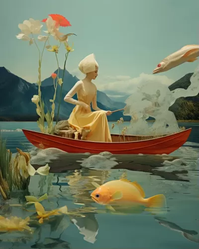 立體派生物漫游透明有機漂浮景觀