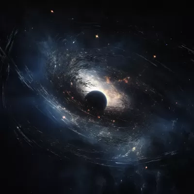 星空中的黑洞變成了黑曜石球