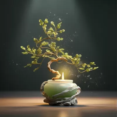 一根蠟燭點燃的情景