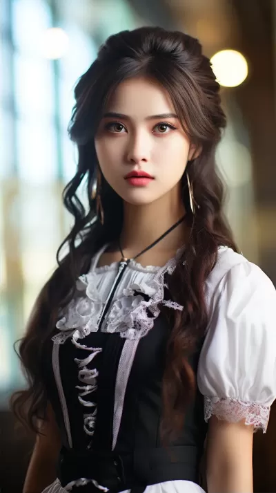 九天仙女降臨，冰晶宮殿璀璨奪目。美麗九天仙女，婉約仙顏，美眸如星，彎眉如月，櫻桃小嘴，桃花面龐。華美羽翼展開，云彩背景，神圣華麗。8K超高清畫質(zhì)，豐富細膩，色彩斑斕。
