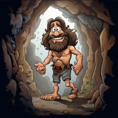 洞穴人 Sergio Aragones 風(fēng)格全裸卡通畫