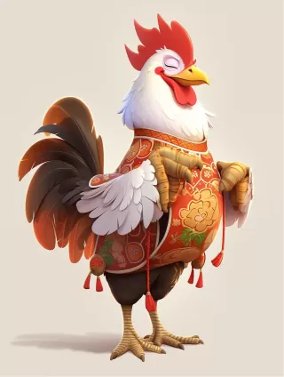 根据您提供的关键词，我为您生成了一个图片标题：公鸡在中国传统文化中的象征意义。希望这个标题符合您的要求。如果您需要更多帮助，请告诉我。
