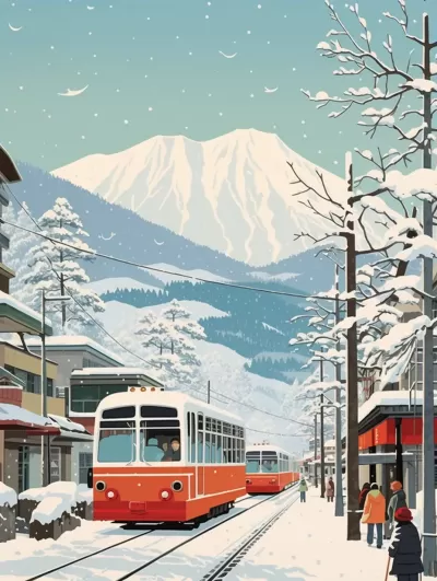 冬日繪境：Tatsuro Kiuchi風格描繪的雪山世界