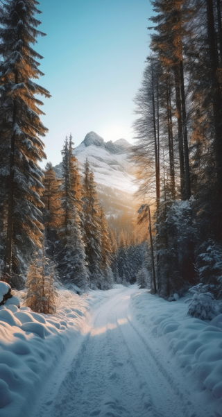 雪域林間尋徑，山巒美景盡收眼底