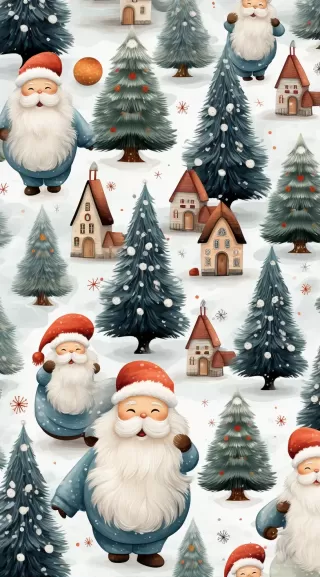 白色背景上的圣诞图案：欢乐与怀旧的完美结合