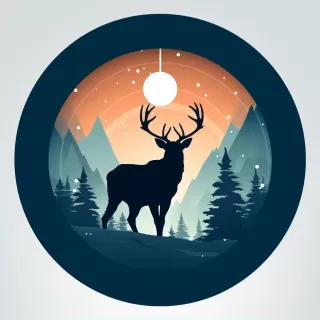 雪地狩猎游戏图标设计：鹿或熊的视角