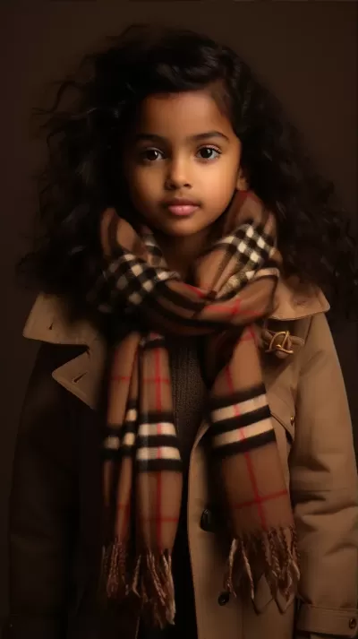 博柏利儿童时尚：黑美人演绎经典风华